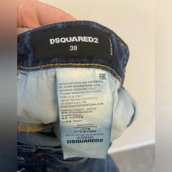 Dsquared2 y2k embroidered  floral capri blue jeans us size 2 2000s Paris hilton - Picture 4 of 14